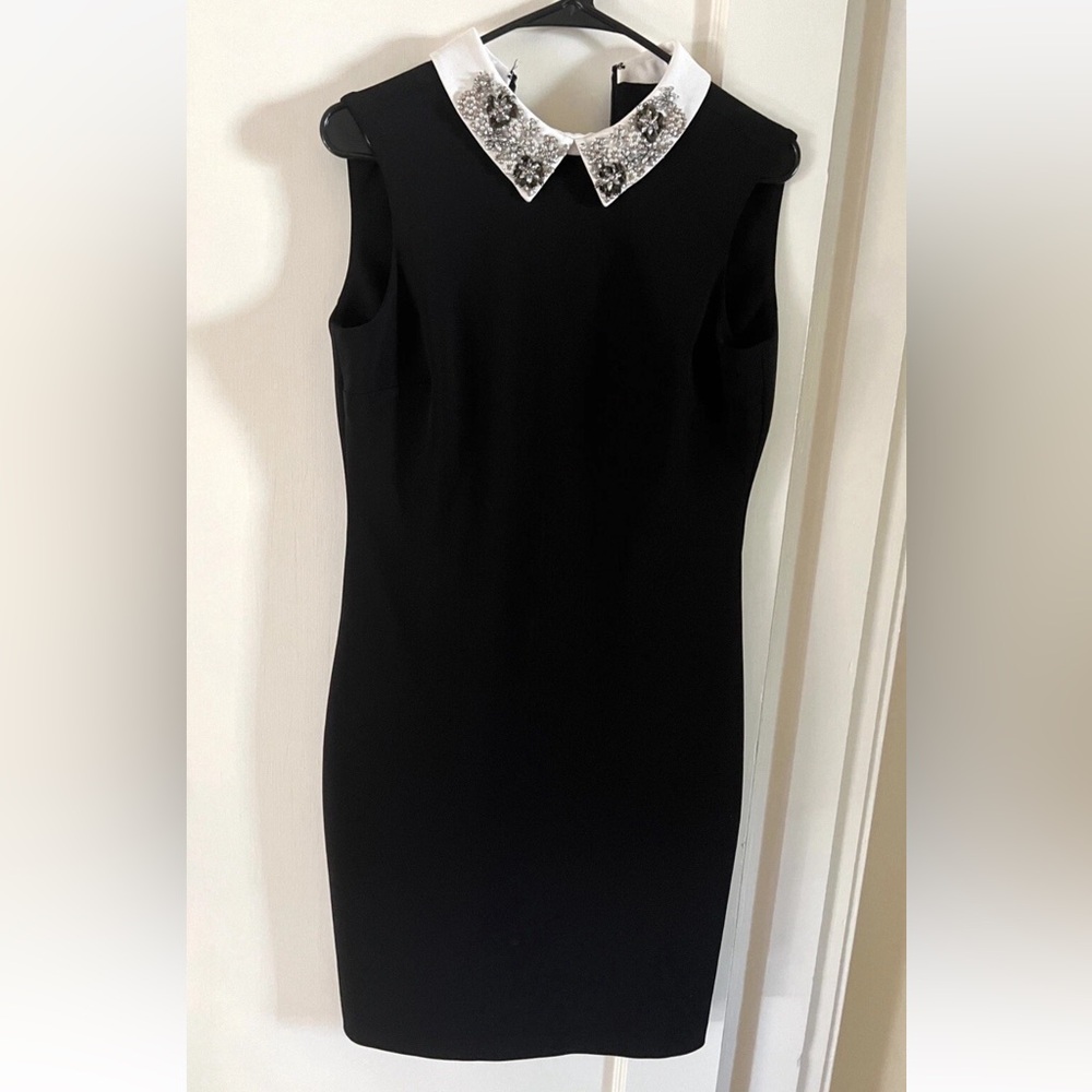 Ivanka Trump Black Dress with Silver Embellished Collar